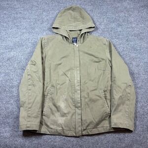 Vintage GAP Hoodie Men's M Canvas Hooded Full Zip Lightweight Casual‎ Outerwear